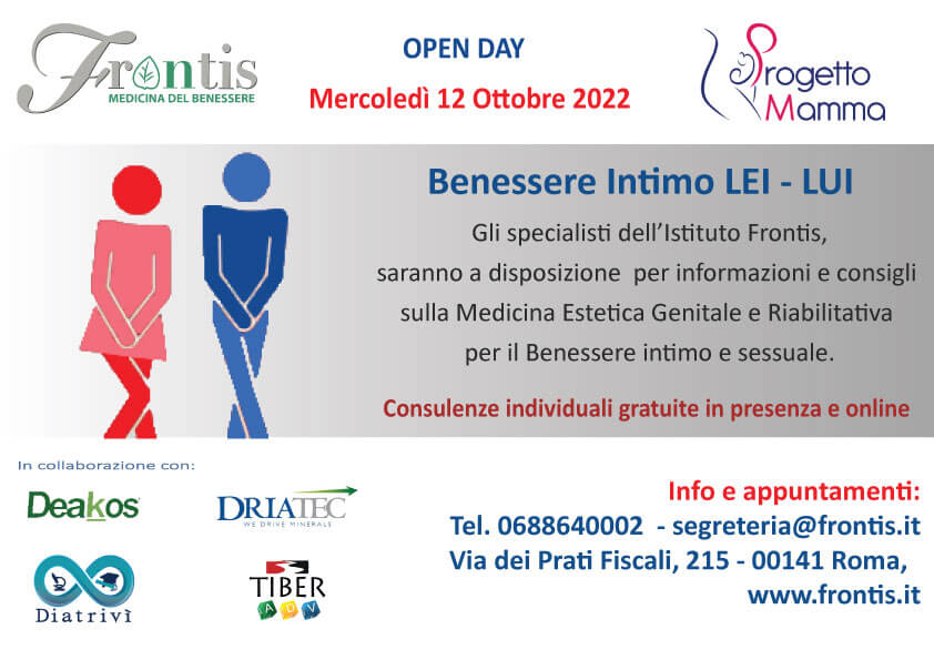 2022 10 12 Frontis Open day Benessere intimo Lei lui