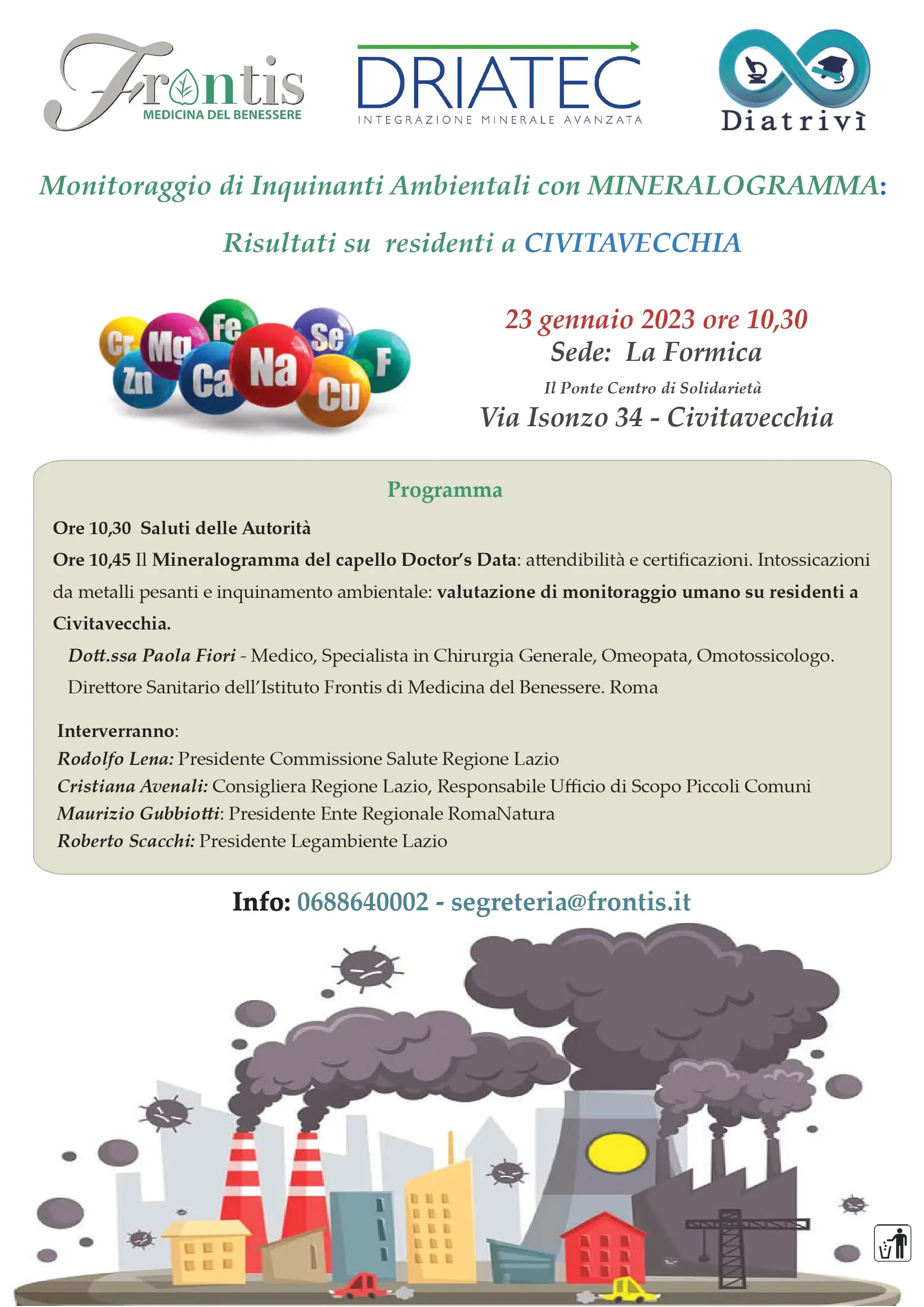 Monitoraggio di Inquinanti Ambientali con Mineralogramma - Civitavecchia 7 2023 01 23 Diatrivi Mineralogramma Civitavecchia