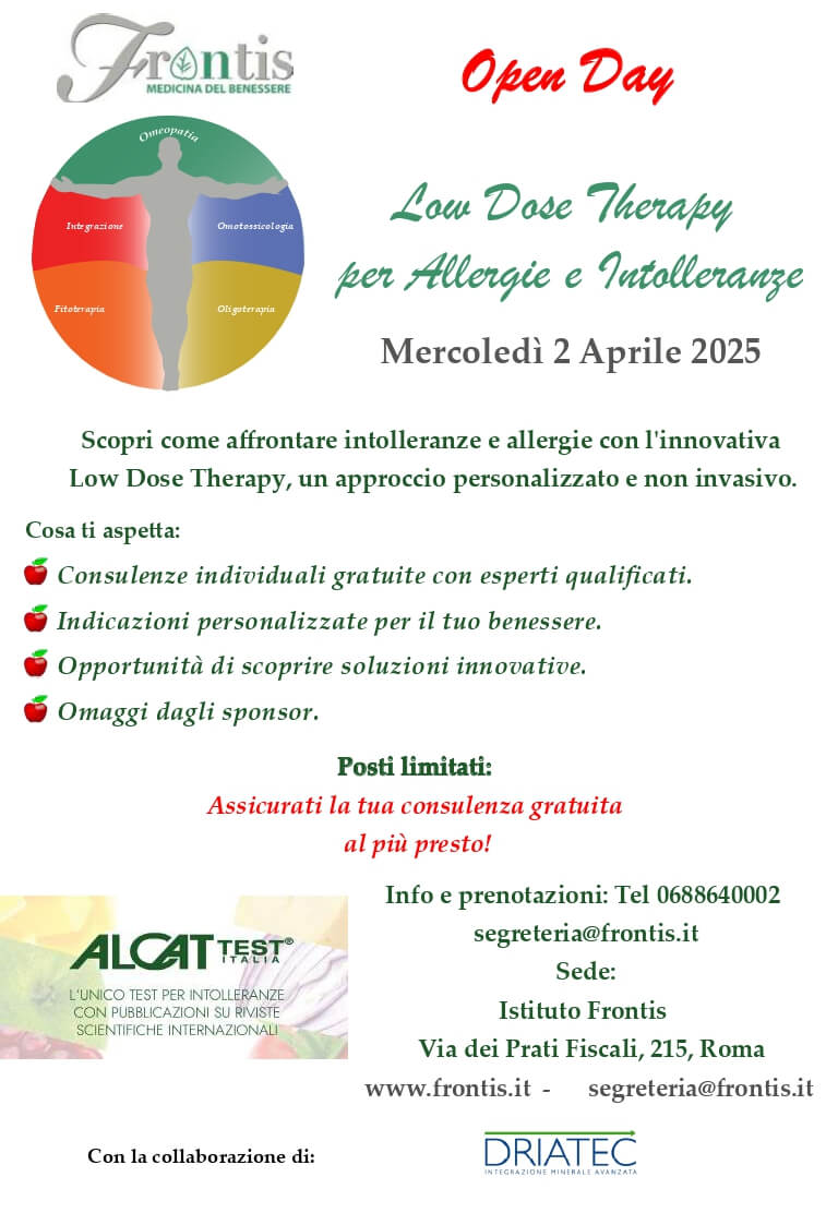 Open Day Allergie e Intolleranze 2025 7 2025 04 02 Frontis Open day intolleranze